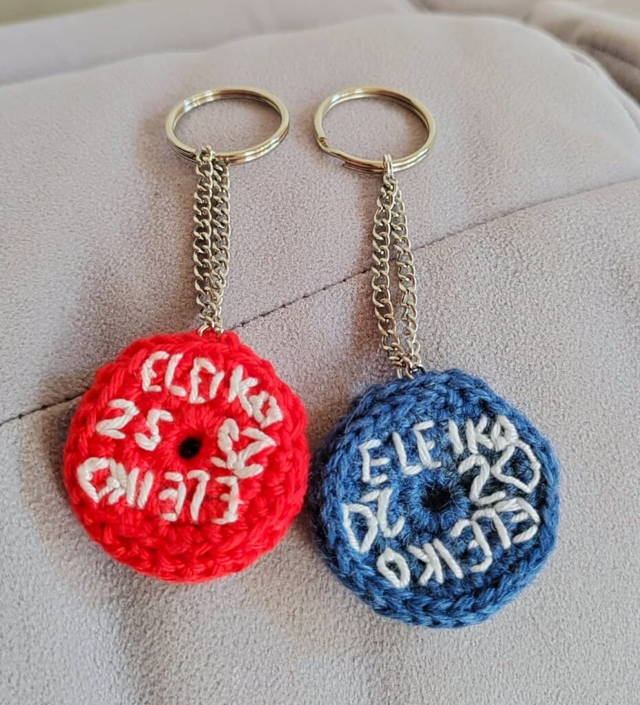 Crocheted weight keychains